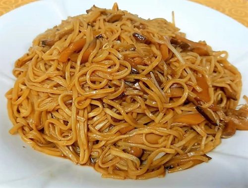 Braised E-Fu Noodles w/ Abalone Sauce